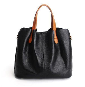Two In One Leather Shopper Tote Bag