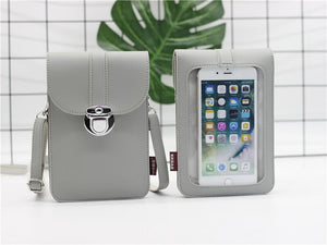 Touch Screen Women Leather Mobile Phone Bag